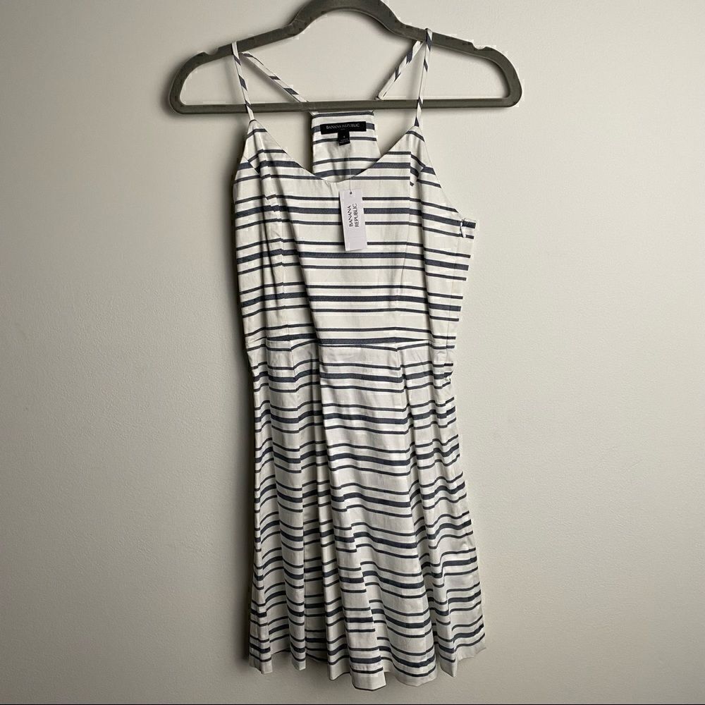 Banana Republic Suit Dress White Navy Stripe NWT size 4
